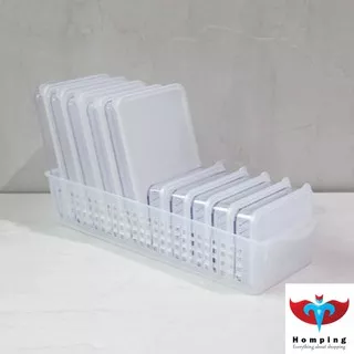 [SiliCook]Flake Double-Layered Tray Basic Set (Flat No. 2 5 pieces + Flake No. 3 5 pieces + Tray medium 1p)