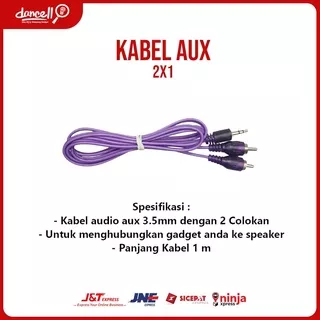 KABEL AUX CABANG 2 KABEL AUDIO 3.5mm 2 COLOKAN KABEL JACK 2IN1 PANJANG 1 METER KABEL SPEAKER DC132