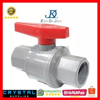 STOP KRAN KDJ 1 inch PVC Drat / Ball Valve Drat Dalam Plastik