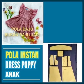 pola instan Dress anak POPPY_ pola baju firdaus busana