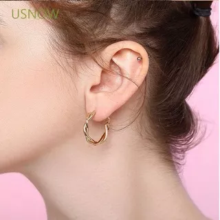 USNOW For Women Girls Hoop Earrings Korean Jewelry Dangle  Earrings Party Jewelry Circle Temperamental Weaving Geometric Retro Fashion  Accessories/Multicolor
