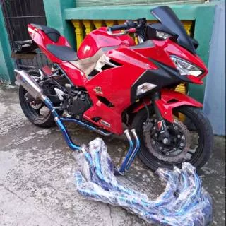 Header blue new ninja ninja 250 aerox r15 cbr bluemoon r25 cbr250 stainless leher knalpot racing