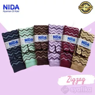 Kaos Kaki Jempol Wanita Muslimah Nida Motif Zig zag Chevron