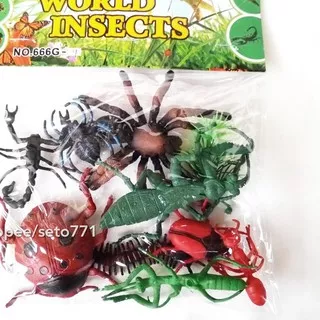 Big Promo Serangga Mainan Hewan Insect World Binatang Karet Lebah Kalajengking Kelabang Belalang Kec