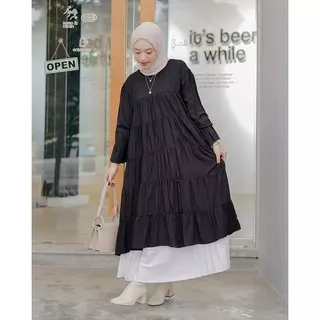 Marwah Tunik / Long Tunik Wanita Terbaru 2021 / Midi Dress Bahan Katun Rayon / Atasan Muslim Wanita Termurah