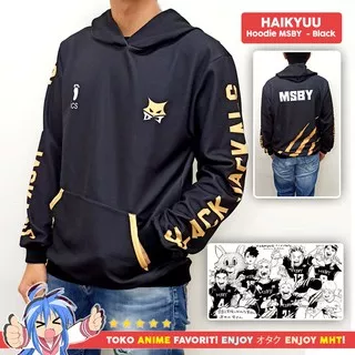 Jaket Hoodie Anime Haikyuu MSBY Black Jackals Hitam Cosplay Miya Hinata Bokuto