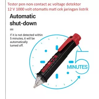 Tester pen non contact ac voltage detektor 12 V 1000 volt otomatis mati cek jaringan listrik