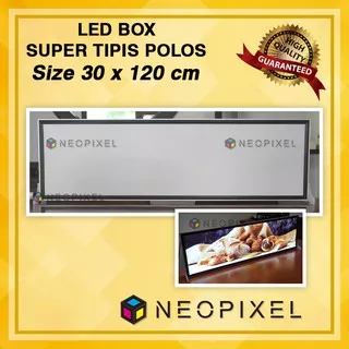 Neon box  Super Tipis uk 30x120 cm  2 Sisi - Light box menu Café  TANPA Print Visual