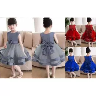 Dress Kenzi Anak 3-5 thn All Size Saten Glosy Gaun Pesta Mewah Anak Dress Michel Kids