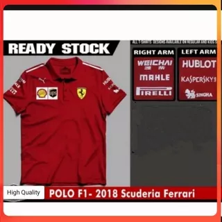 tshirt baju kaos Kerah Mobil Ferrari Scuderia Formula 1 F1 - High Quality