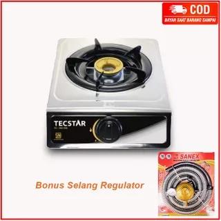 Tecstar Kompor 1 Tungku Bonus Selang Regulator