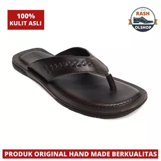 Sandal Pria Levis Bahan Kulit Asli Model Jepit Full Kulit Nyaman dan keren