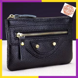 Dompet Wanita Import Premium Fashion Women Coin Purse Zipper Genuine Leather Women Wallets Chain