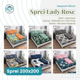 Sprei LADY ROSE 200X200 Super King T20 - Aldo Alex Alodia Anela Celine Donita Gc Gisel Isla Janet Leon Luxio Malva Maurin Michelle Pariasan Pikka Regan Sarah Sophia sp200ldr SLEEPWELL