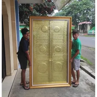 KALIGRAFI KUNINGAN PINTU KABAH ORIGINAL | HIASAN DINDING DEKORASI DINDING KUNINGAN ALUMUNIUM