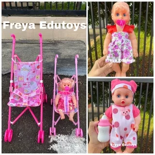 Mainan Boneka Bayi Bisa Bicara Ngomong Nangis Bunyi Stroller Boneka Mainan Dorongan Bayi Lagu Squid Game Murah