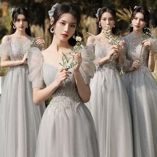 Gaun pengiring pengantin peri temperamen 2022 baru musim semi dan musim panas gaun pengantin bagian panjang kelulusan adalah tipis pacar kelompok adik paduan suara