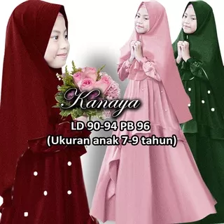 Gamis Anak - Baju Anak Perempuan - Baju Muslim Anak Perempuan - Gamis Anak Bergo - Kanaya Mute - Lexoir