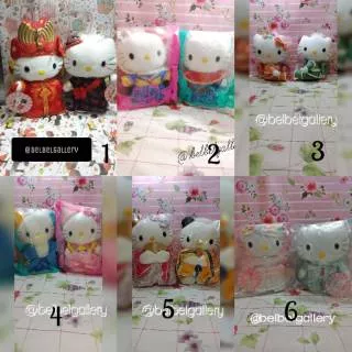 Boneka hello kitty couple wedding pengantin