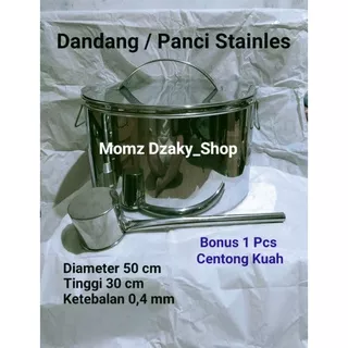 Panci Es Semangka India uk 50 cm Tinggi 30 cm Dandang Stainless Anti Karat