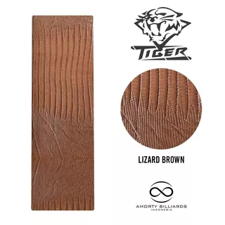 Tiger Lizard Embossed Leather Wrap Brown