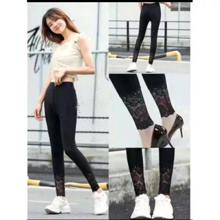 Grosir legging jumbo renda spandex //legging terlaris dan terbaru