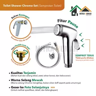 Toilet Shower / Jet Washer / Closet Spray / Semprotan Cebok / Bidet  Kloset Chrome Cello