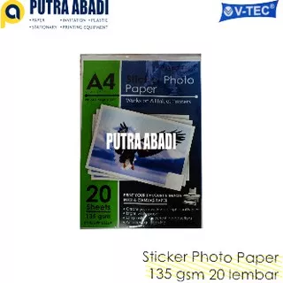Sticker Photo Paper Glossy V-TEC Kertas Stiker Foto V-tec