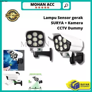 Mohan_acc Lampu Sensor gerak SURYA + Kamera CCTV Dummy / camera dumi solar Sorot 77 LED anti maling remote / lampu sensor gerak manusia / lampu sensor otomatis malam / lampu sensor otomatis / lampu sensor cctv