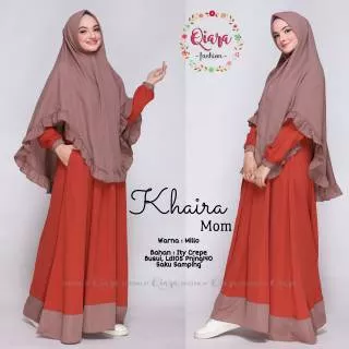 Best Seller !! Setelan Gamis + Khimar Ity Crepe Premium (KHAIRA SYAR`I) Ori by Qiara Fashion