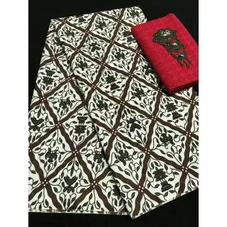 Kain Batik Sogan Sidomukti Batik Set Kebaya Brokat Embos