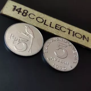 koin 5 rupiah . lima rupiah tahun 1970