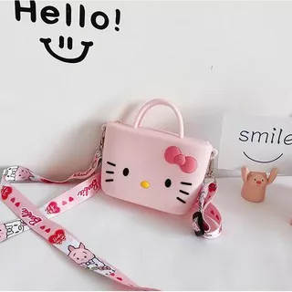 Hello Kitty Pink Slingbag Import Fashion 5350 Tas Selempang Wanita Karakter Piglet Donat Imut Lucu