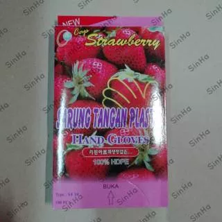 Sarung Tangan Plastik cap Strawberry - Hand Gloves