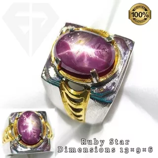 cincin permata batu ruby star tajam asli natural cincin batu akik