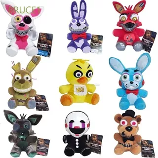 BRUCE1 18cm Stuffed Toys Anime Figure Freddy Bear Plushed Toy Five Nights at Freddy`s Chica Bonnie Rabbit Duck Anime Doll FNAF Nightmare Plush Doll