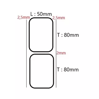 Thermal TOP 50x80mm 1Line 50pcs Gap 2mm Core 1 Inchi / Label Sticker Barcode