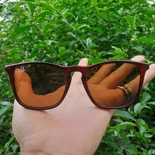 KACAMATA PRIA RAYBAN CHRIS RB4187 FULL BROWN LENSA KACA ORIGINAL