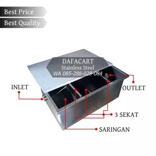 Grease Trap 600x400x250 Stainless Steel untuk Sink