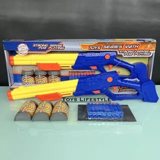 Mainan Tembakan Model Nerf Soft Bullet Air Rifle Blaster 9