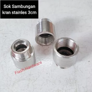 Sok sambungan kran drat luar panjang 2,5cm x 1/2 inchi stenlis 304