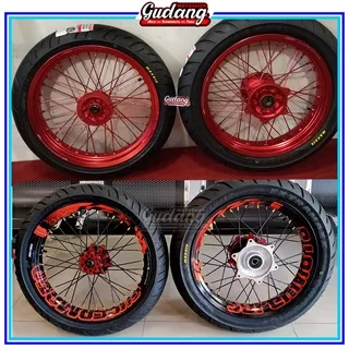 Ban Set Supermoto KLX 150 BIGFOOT DTRACKER CRF 150L WR 155 Velg Scarlet Expedition Champ Sprint XD Tinggal Pasang 300 350