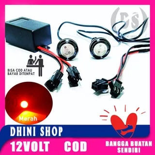 Lampu Led Blitz Pesawat 12v MERAH/Lampu Blitz Kedip Pesawat 12v - MERAH