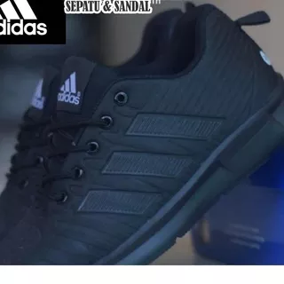 SuperBrand|LR-014|Sepatu Sekolah Hitam Full. Sepatu Adidas Hitam Polos. Sepatu Hitam Laki Perempuan