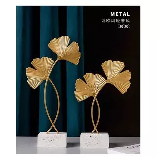 Pajangan Daun Ginkgo Gold / Decoration Iron Gold / Pajangan Emas / Dekorasi Pajangan Meja