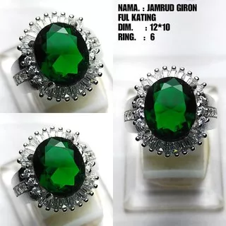 Cincin Batu Akik Zamrud Biron Antik Size Wanita