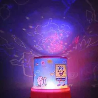 Lampu Tidur Spongebob Proyektor Putar Musik Karakter Kartun Anak Ligh Lamp Hias Kamar Kado Souvenir