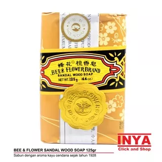 BEE & FLOWER BRAND SANDAL WOOD SOAP 125gr CAP TAWON - SABUN BATANG KAYU CENDANA IMPORT