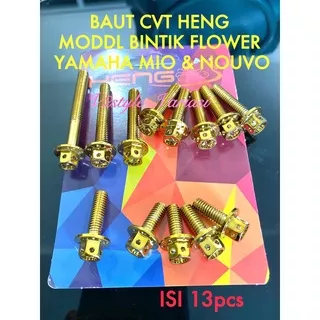 BAUT PROBOLT CVT THAILAND GOLD YAMAHA BAUT HENG STAINLESS BAK MESIN CVT HENG FLOWER MIO NOUVO BAUT BLOK MESIN CVT MIO SOUL MIO SPORTY MIO SOUL GT MIO 123 MIO J MIO Z MIO M3 MIO KARBU MIO LAMA SET 13PCS DRAT 9 15MM 20 25 35 40 50 MM 1.5CM 2,5 3,5 4.5 5 CM