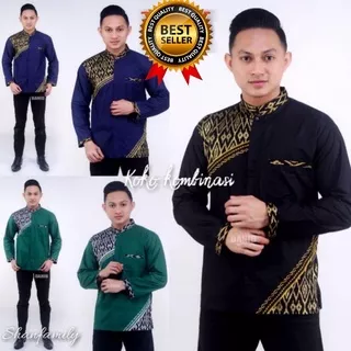 Baju Koko kombinasi terbaik | baju muslim pria lengan panjang